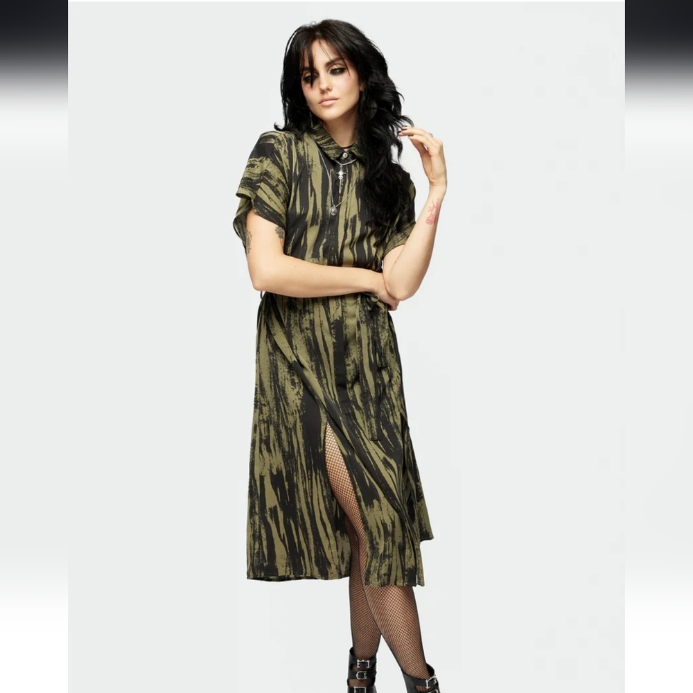 Disturbia Hegemone Tie Waist Shirt Dress- NWT